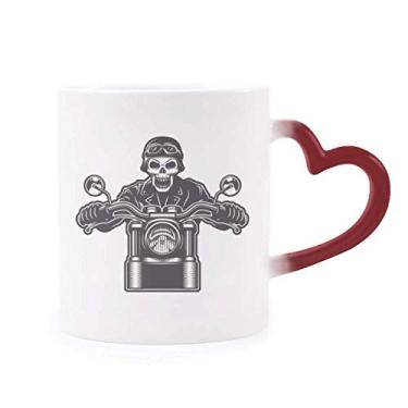 Imagem de Óculos de luz de esqueleto para motocicleta, estampa sensível ao calor, caneca vermelha que muda de cor
