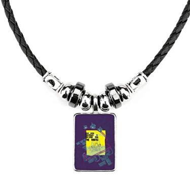 Imagem de DIYthinker Amusement Park Facilities Colar de montanha-russa joias Torque pingente de corda de couro