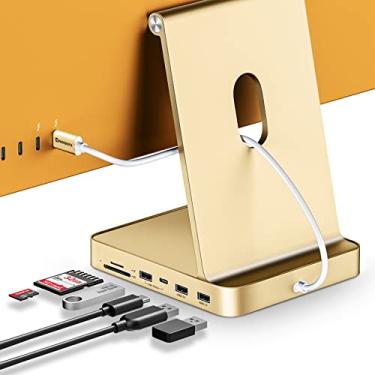 Imagem de Hub USB C para iMac 24 polegadas 2021/2023/2024, minisopuru iMac Hub suporta M.2 NVMe SSD, acessórios iMac para iMac M1/M3/M4, adaptador iMac com USB A/C 10Gbps, SD/TF, M.2 SSD (não incluído), amarelo