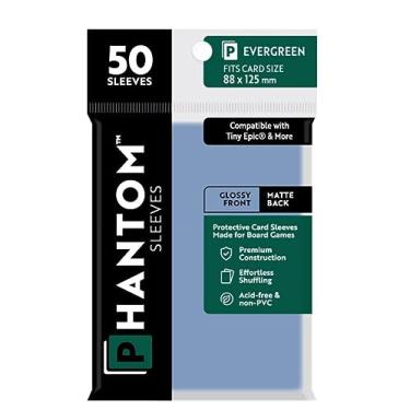 Imagem de 5 Packs Phantom Sleeves: Evergreen Size (88mm x 125mm) - Gloss Matte (50) (Compatible with: Tiny Epic and More) Value Bundle!