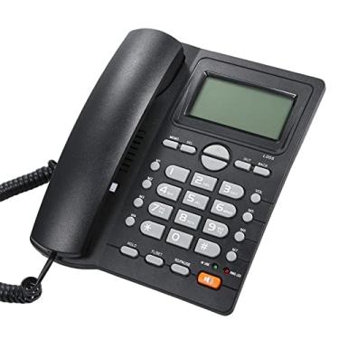 Imagem de Moniss Telefone de mesa com fio Telefone Fixo com Identificação de Chamadas Tela LCD Brilho Ajustável Preto (Linha Telefônica dos EUA)