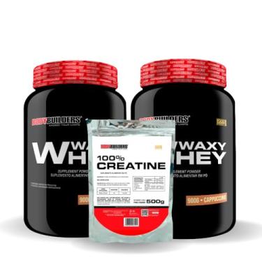 Imagem de Kit 2x Waxy Whey 900g + 100% Creatina 500g - Bodybuilders (Cappuccino)