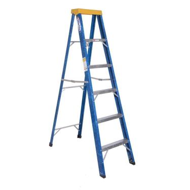 Imagem de Escada em Fibra Tesoura 5 Degraus 1,80m com Patamar Premium WBertolo