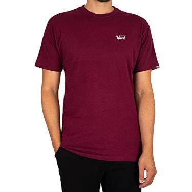 Imagem de VANS Camiseta masculina com estampa de mini texto, Borgonha, M