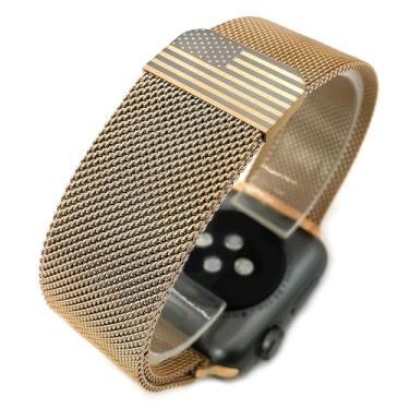 Imagem de ARMER STRAPS Pulseira de relógio com bandeira dos EUA – Pulseiras magnéticas de malha compatíveis com Apple Series 9, Ultra 2, SE, Ultra 8, 7, 6, 5, 4, 3, 2, 1, 49 mm, 45 mm, 44 mm, 42 mm, 41 mm, 40