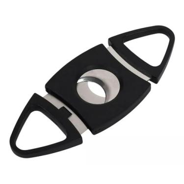 Imagem de Cortador De Charuto Profissional Em V Guilhotina Preto Laminas Em Aço