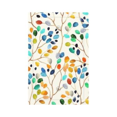 Imagem de Aquarela colorida folha de eucalipto oliva 1 gangue sem dispositivo tomada em branco placa de parede interruptor de luz placa elétrica decorativa para decoração de quarto