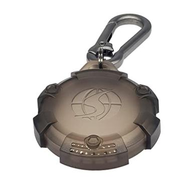 Imagem de SWOOM Capa compatível com Apple AirTags (2021), suporte protetor de silicone macio à prova de choque com mosquetão chaveiro (preto transparente)