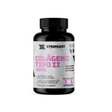 Imagem de Suplemento Colágeno Tipo II 40mg 30 Cápsulas Strongest-Unissex