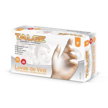 Imagem de Luva Vinil Descartável C/100UNI - Talge (P/M/G/GG) S/PÓ, P