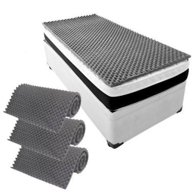 Imagem de Kit 3 Pillow Top Massageador Colchão D20 Casca De Ovo Solteiro - CLICK