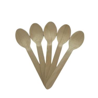 Imagem de 200 Unid Colheres Descartáveis De Madeira Biodegradável 16cm - Falcon 