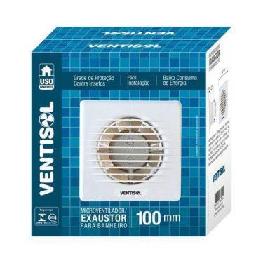Imagem de Exaustor 100mm ( 10cm ) Banheiro-Residencia Ventisol, Branco, 220V