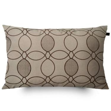 Imagem de Almofada Retangular Bege Elipse 30x50cm Marrom - FASTLAR
