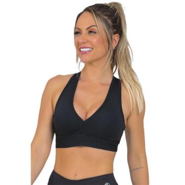 Imagem de Top Feminino Fitness Nadador Com Bojo Preto - Manalinda, Preto, P