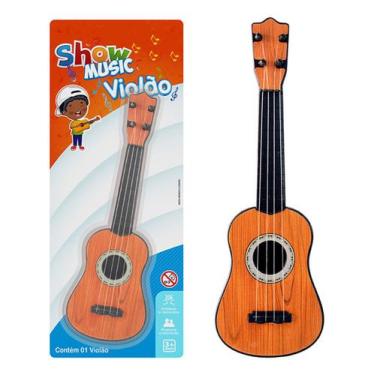 Imagem de 02 Mini Cavaquinho Infantil Brinquedo Violão 28cm 4 Cordas - Art Brink