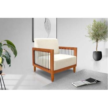 Imagem de Poltrona Decorativa Bali Base De Madeira E Corda Náutica Bz - BZ Decor