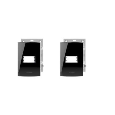 Imagem de KIT 2 Placa 4x2 1 Módulo Black Piano Alumbra Inova Pro Class