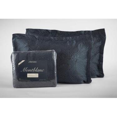 Imagem de Kit Colcha Montblanc Memory 100 Azul Petroleo Casal Queen - Tapete Mag
