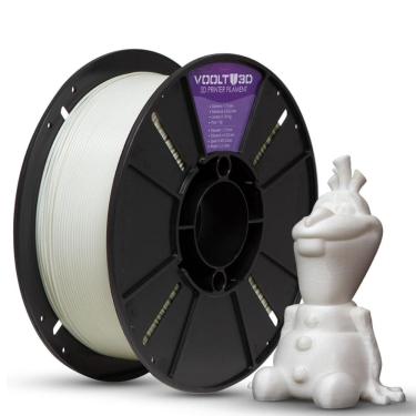 Imagem de Filamento Para Impressora 3D - PLA Branco Velvet - 1Kg - 1,75mm - Voolt3D