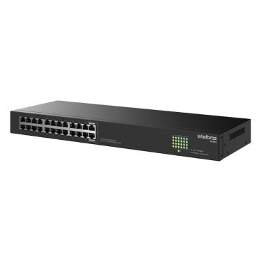 Imagem de Switch 24 Portas Intelbras S1124G - Portas Gigabit RJ45 - Proteção Contra Surtos - Rack 1U - Bivolt