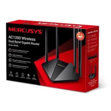 Imagem de Roteador 4 antenas mr30g db full gigabit ac1200 - mercusys, Preto