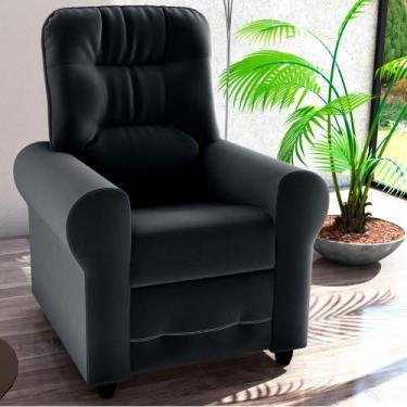 Imagem de Poltrona  Descanso Reclinável Andrea Veludo Preto - Mais de Casa