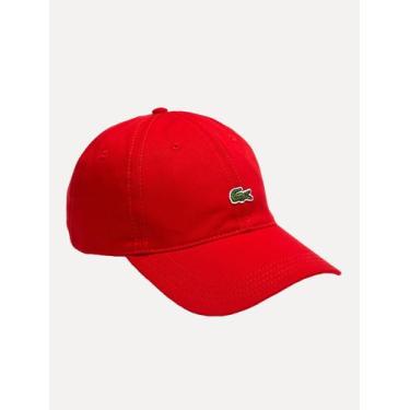 Imagem de Boné Lacoste Casual Contrast Strep Logo Vermelho, UN