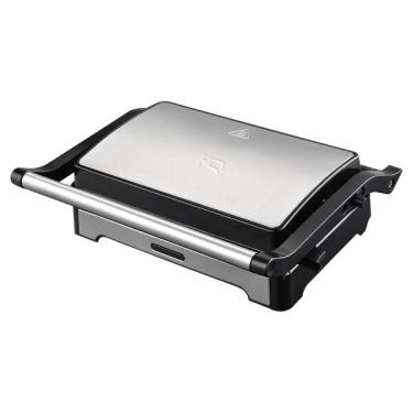 Imagem de Sanduicheira E Mini Grill Hq 180º 1000w Antiaderente Inox Hq-