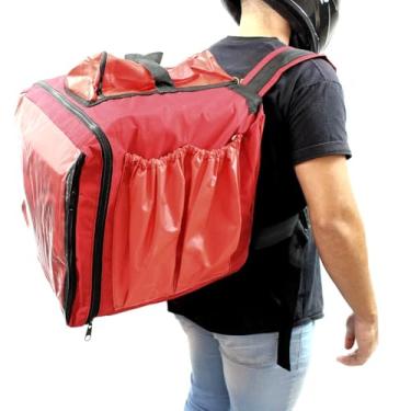 Imagem de Capa Mochila Bag para Delivery e Entrega de Pizza Lanche Marmita sem Isopor 45 Litros para Motoboy Moto Aplicativo (Vermelho)