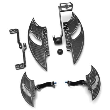 Imagem de ALLOYFORGE Tábuas Pretas Para Estribos Harley Street Glide Alavancas De Câmbio Adequadas Para Estribos De Passageiros Harley Electra Road Glide Ultra 2008 2009 2010 2012 2013