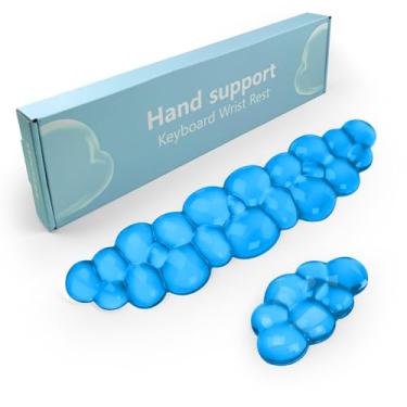 Imagem de KEPUTAIER Descanso De Pulso Para Teclado E Mouse Gel Cloud, Suporte De Pulso Fofo E Suporte De Braço Para Teclado E Alívio Da Dor Ao Digitar No Teclado E No Mouse, Adequado Para Escritório/Computado