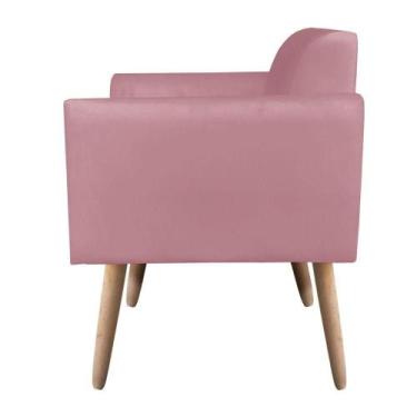 Imagem de Namoradeira Marisa Suede Rose Pés Palito Natural - D'ROSSI