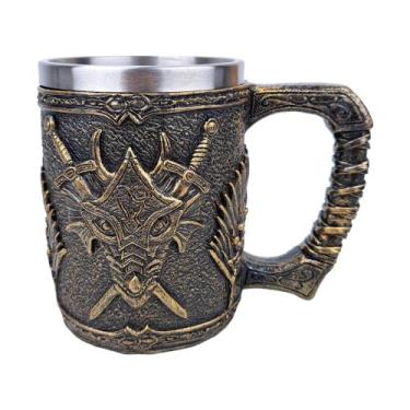 Imagem de Caneca Dragão Espada Escudo De Resina - Tenda Medieval