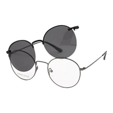 Imagem de Armação Óculos De Grau Feminino Redonda Clipon 2 Em 1 Joey