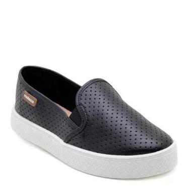 Imagem de Tenis Slip On Flatform Feminino Moleca 5712.304, 35, Preto