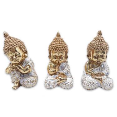 Imagem de Kit Decoração Oriental Trio de Baby Budas da Sabedoria - Flash