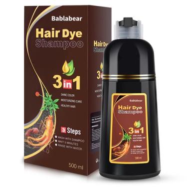 Imagem de Shampoo de coloração de cabelo Bablabear Chestnut Brown 500mL para cab