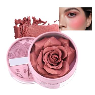 Imagem de Blush de beleza de flores, rosa corar para bochechas, 3d Rose Petal Blush, 3,5g de fragrância natural pigmentada sombra de marca -texto para a face Durny Vovel Bridal Stage Photography Summer Summer