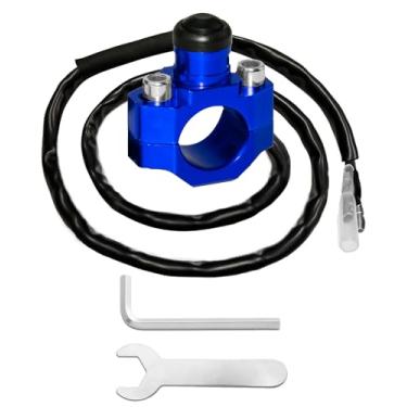 Imagem de Belinous Interruptor de desligamento de motor de motocicleta, interruptor de parada universal CNC, botão liga/desliga com placa traseira de montagem para ATV, Dirt Bike, Scooter, Quad com guidão de 22