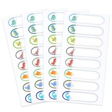 Imagem de Etiquetas de nome à prova d'água para crianças materiais escolares - Adesivos personalizados com nome de dinossauro para creche e copos de mamadeira - Adesivos em etiquetas pré-escolares autolaminadas