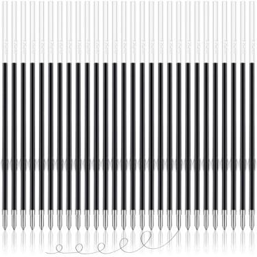 Imagem de 100 refis de caneta de tinta, recargas substituíveis para caneta esferográfica, recargas de tinta preta, refil de caneta de escrita suave de 0,7 mm para canetas retráteis, materiais escolares de escritório