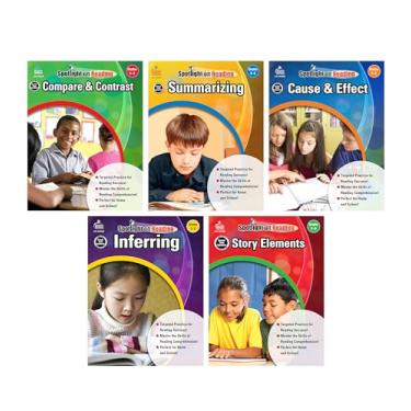 Imagem de Carson Dellosa Spotlight on Reading Comprehension Workbooks de Compreensão de Leitura 5-6, Causa e Efeito, Comparar e Contraste, Inferindo e Mais, Currículo de Sala de Aula da 5ª e 6ª Série ou