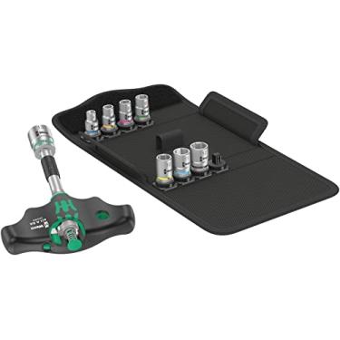 Imagem de Wera 05023470001 Kraftform Kompakt 400 RA Set 2, T-Handle Adapter Screwdriver with Ratchet Function and nut Set, 9 Pieces