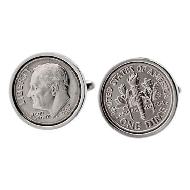 Imagem de abotoaduras Worldcoincufflinks banhadas a ródio 28 aniversário 1992 EUA abotoaduras