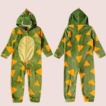 Imagem de Pijama Tiptop Criança Peludinho Bichinho Inverno Com Capuz, Verde, Oli