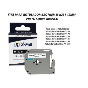 Imagem de Fita Compatível M-K231 Branca 12Mm Rotulador Brother Pt-80