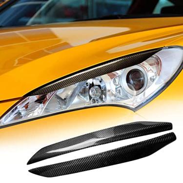 Imagem de FINMOKAL Farol De Carro Pálpebras Sobrancelha Apto Para Hyundai Genesis Coupe 2009-2011 Fibra De Carbono Preto, Fibra De Carbono