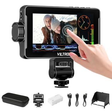 Imagem de VILTROX DC-550 Pro Camera Field Monitor 1200nit HD 1920x1080 IPS Touch Screen Monitor de Câmera com 3D LUT, 4K HDMI Loop in/Out com Peak Focus Assist HDR Waveform, para-sol e bateria Cold Shoe Mount