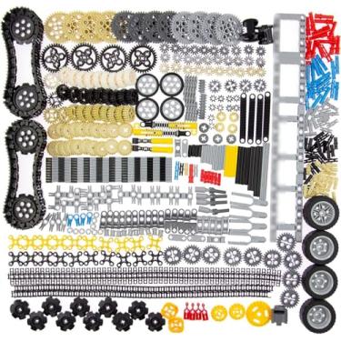 Imagem de 844Pcs Pinos-Engrenagens-Eixos Set Compatível com Lego-Technic-Peças, Últimos diferenciais Corrente Link Conector Juntas Tanque Pista Carro-Rodas-Pneus Amortecedor Eixo de Direção